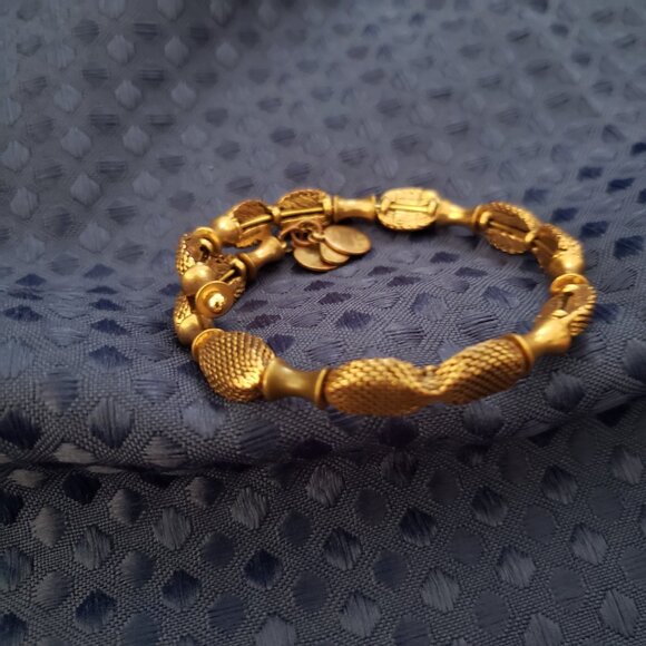 Alex & Ani Beaded Gold Wrap Flexible Vintage Sixty Six ☮️💟☮️💟☮️ A-309 - Picture 3 of 5